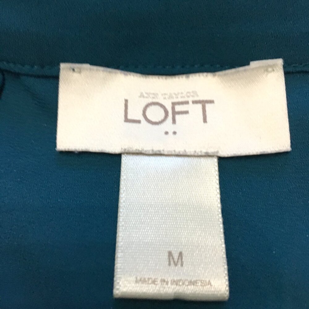 Loft Women's Teal Blouse Size Medium - Picture 3 of 5
